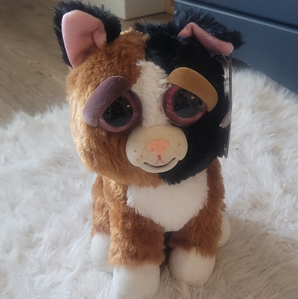 Adorable Feisty Pets Brown and Black Plush Cat Toy